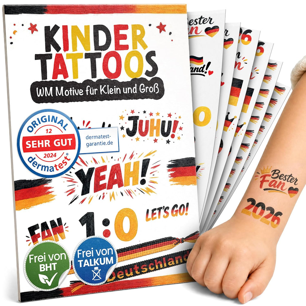 Lila Liebt Dich® 100 Fantastische Einhorn-Tattoos Kinder (6 Unterschiedliche Bögen) - Temporäre Tattoos// Kindertattoos Hautfreundlich & Dermatologisch Getestet // Kinder Tattoo Made in Germany
