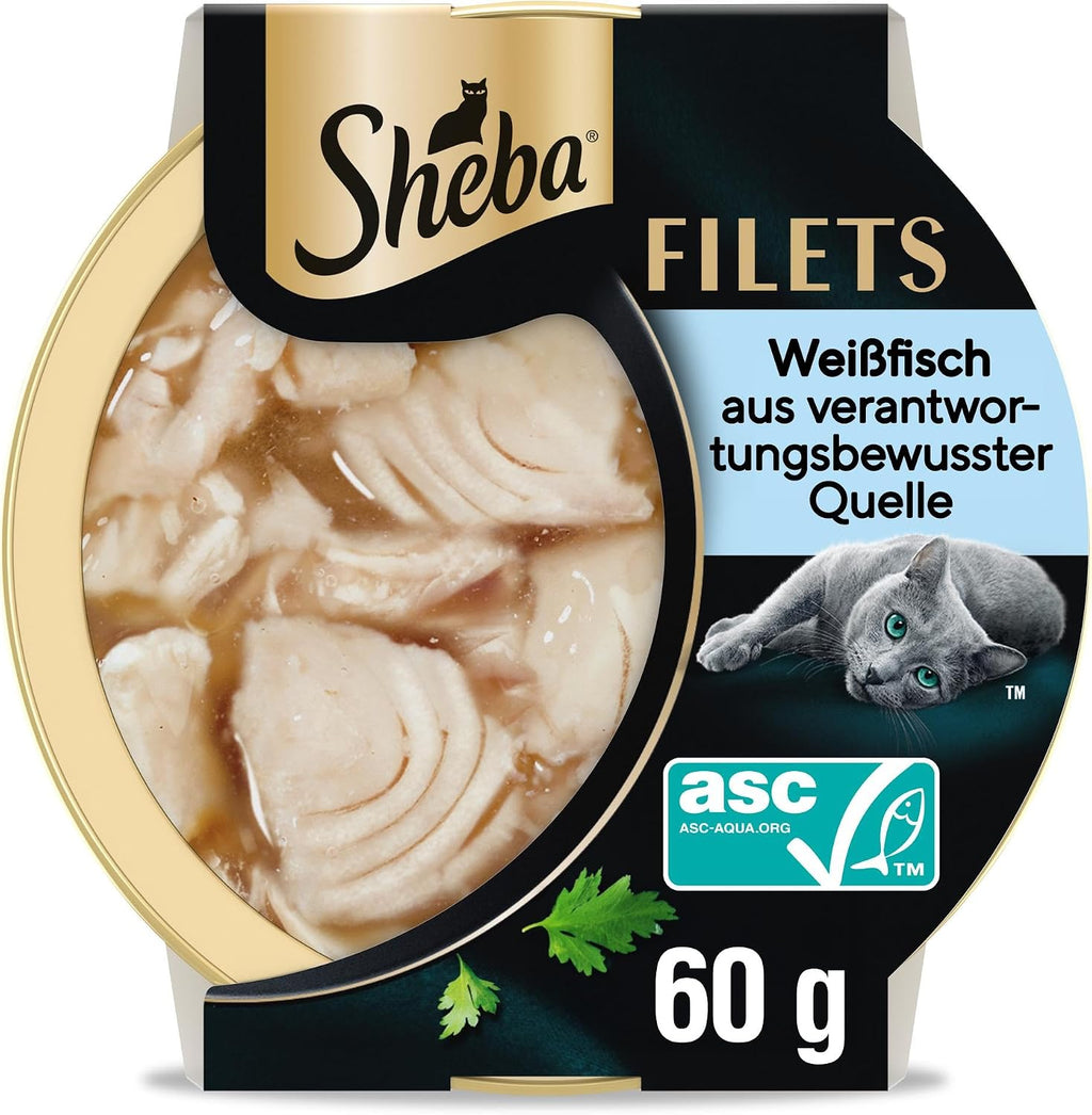 SHEBA Filets Adult Katzenfutter in Sauce Mit Huhn 16 X 60G Schale