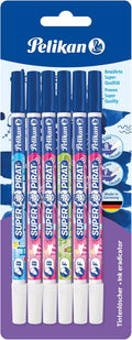 Pelikan Tintenlöscher Super Pirat, Strichstärke B (Breit) Tintenkiller Zum Löschen Und Überschreiben, 6 Stück