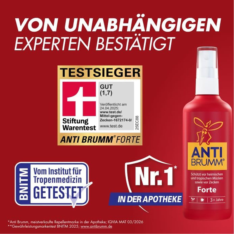 Anti Brumm Forte Pumpspray, 75 Ml: Insekten-Repellent Für Effektiven Schutz Gegen Mücken Und Zecken, Mückenspray Mit DEET