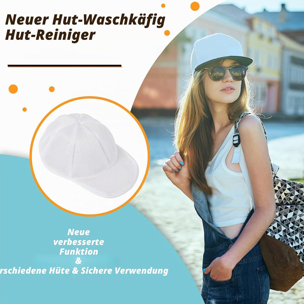Coopache Wäschesack Cap Gestell Zum Waschen Form Halter Für Waschmaschine Und Spülmaschine Hut Reiniger Basecap Waschgestell Für Baseballmützen (Weiß)