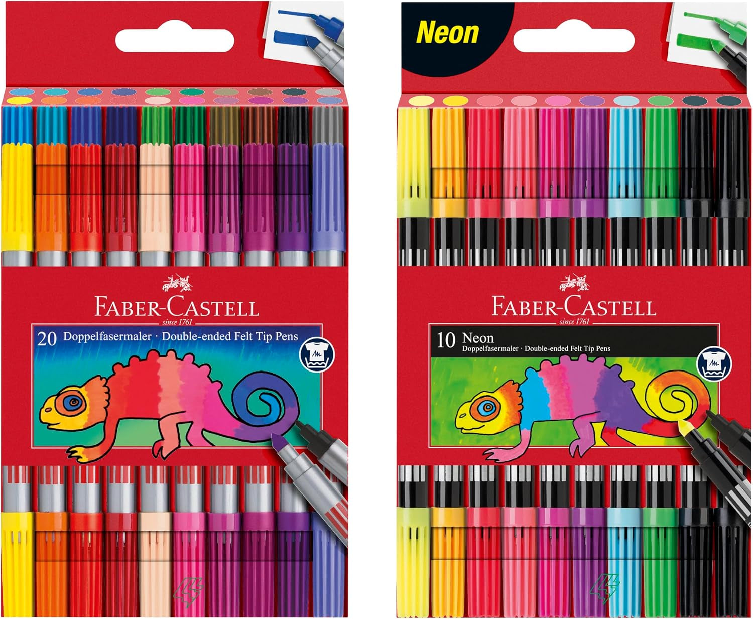 Faber-Castell - Filzstifte Set, 20 Doppelfasermaler | Mit Feiner Und Breiter Spitze - Malstifte Für Kinder Und Erwachsene
