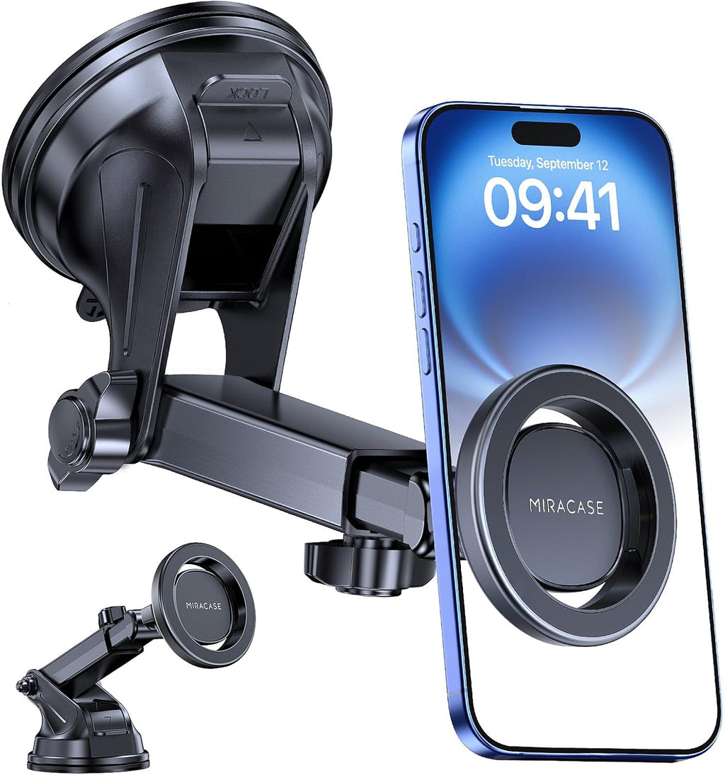 Miracase Handyhalterung Auto[Stärkst Saugnapf] Handyhalter Fürs Auto 360° Drehbar, Armaturenbrett Windschutzscheibe KFZ Handy Halterung Kits Für Iphone Galaxy Alle Smartphones