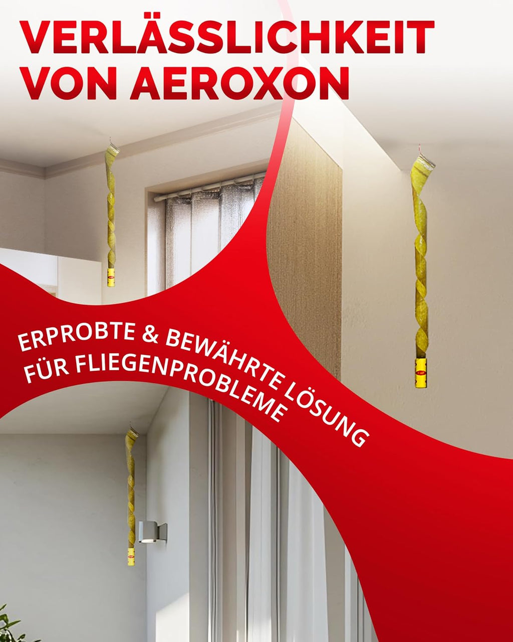 Aeroxon Fliegenfänger 16 Stück – Fliegenfalle Innenbereich Ohne Chemie – Geruchlose Fliegenfalle Klebefalle Gegen Hausfliegen – 8 Wochen Wirksam – Schutz Vor Fliegen Fallen Im Wohnbereich