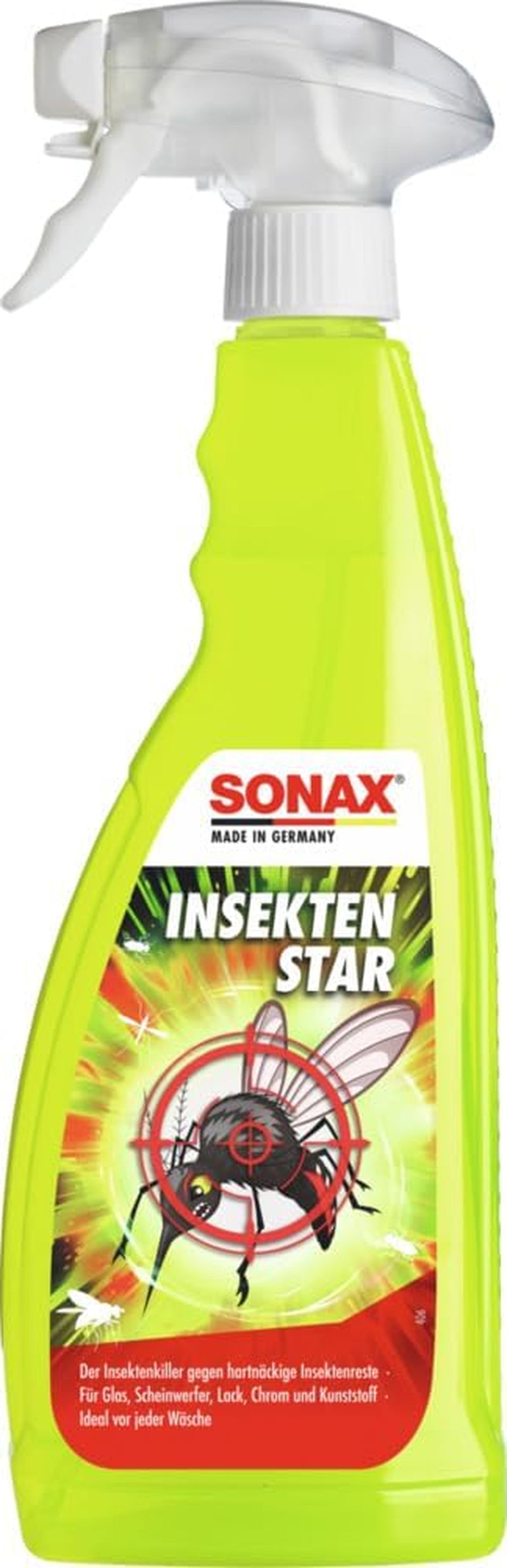 SONAX Insektenstar (750 Ml) Insektenentferner Löst Schnell & Schonend Selbst Hartnäckige & Angetrocknete Insektenverschmutzungen, Art-Nr. 02334000
