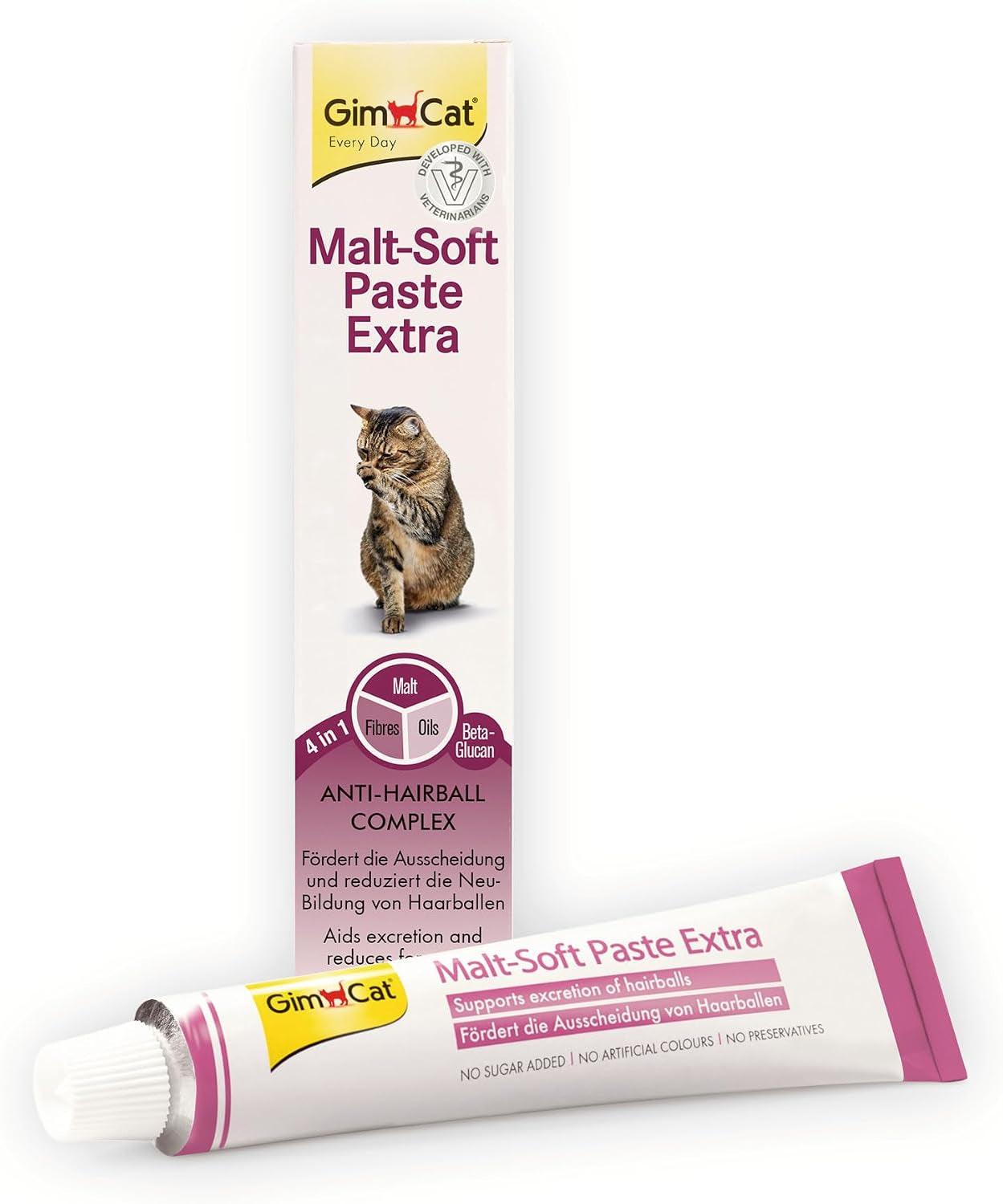 Gimcat Malt-Soft Paste Extra - Anti-Hairball Katzensnack Fördert Ausscheidung Von Haarballen - 1 Tube (1 X 200 G)