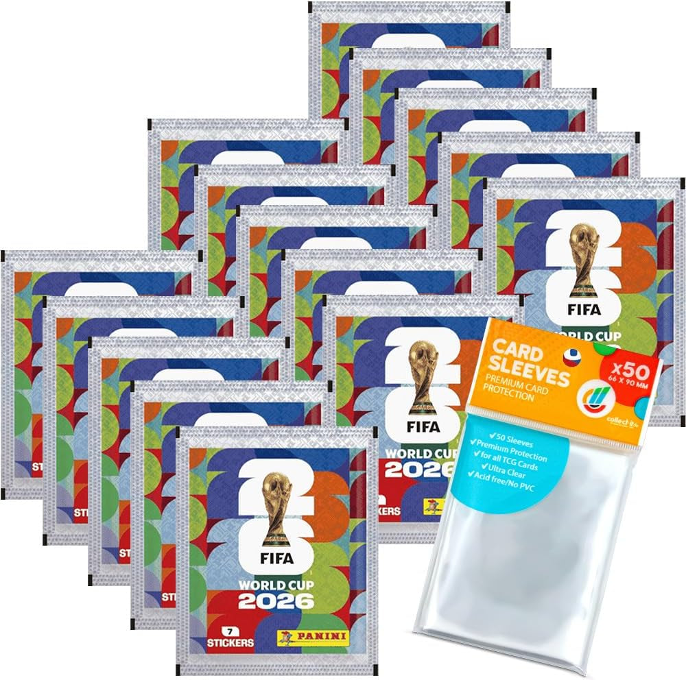 WM 2026 Sticker - 20 Tüten (Original) + Exklusive Collect-It Hüllen (Eigenmarke Bundle)