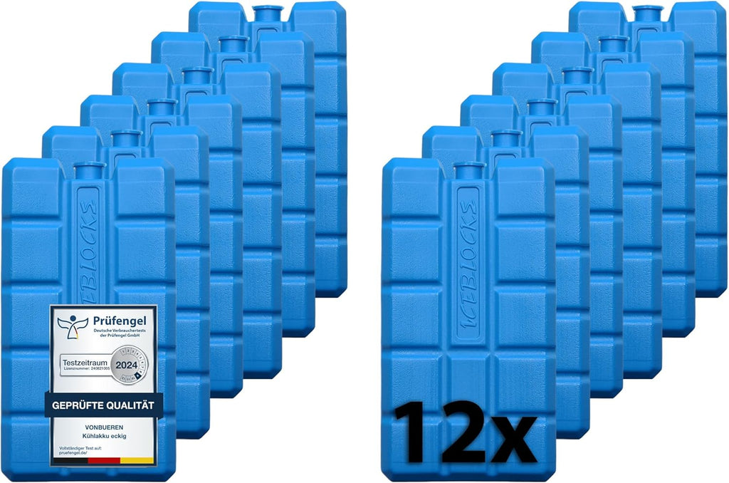 Vonbueren 2-24 Kühlakkus Für Kühltasche 12H Lange Kühlung | Ca. 200 G Je Kühlakku | Ca. 8,1 X 15,2 X 2,2 Cm | Auch Für Kühlbox