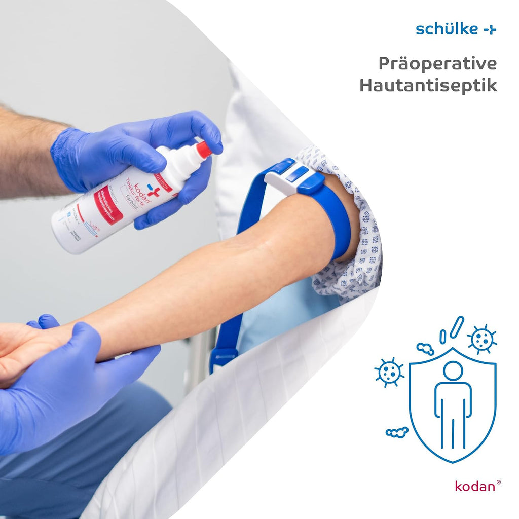 Kodan® Tinktur Forte - Farblos 250 Ml - Hautdesinfektion Spray Mit 24H Langzeitwirkung - Farbloses Hautantiseptikum Vor Injektionen, Blutentnahmen & Operativen Eingriffen.