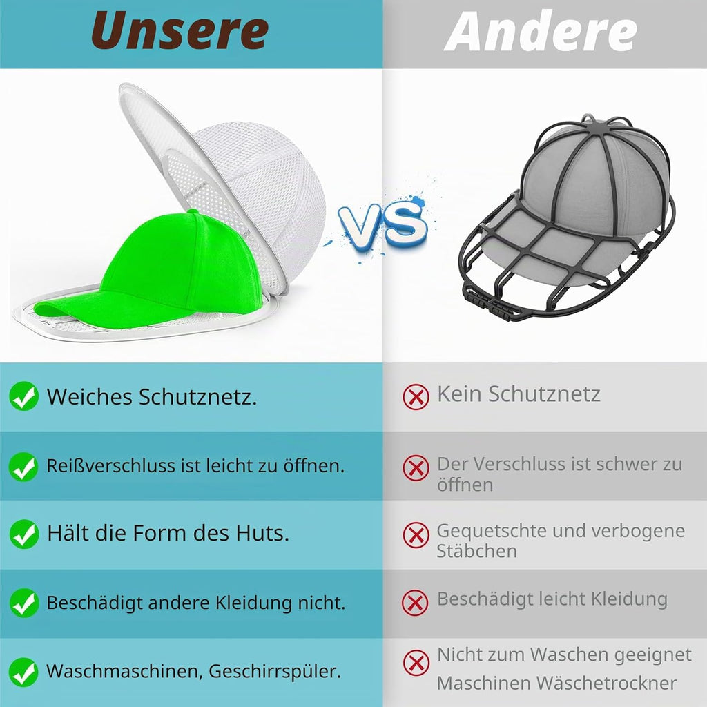 Coopache Wäschesack Cap Gestell Zum Waschen Form Halter Für Waschmaschine Und Spülmaschine Hut Reiniger Basecap Waschgestell Für Baseballmützen (Weiß)