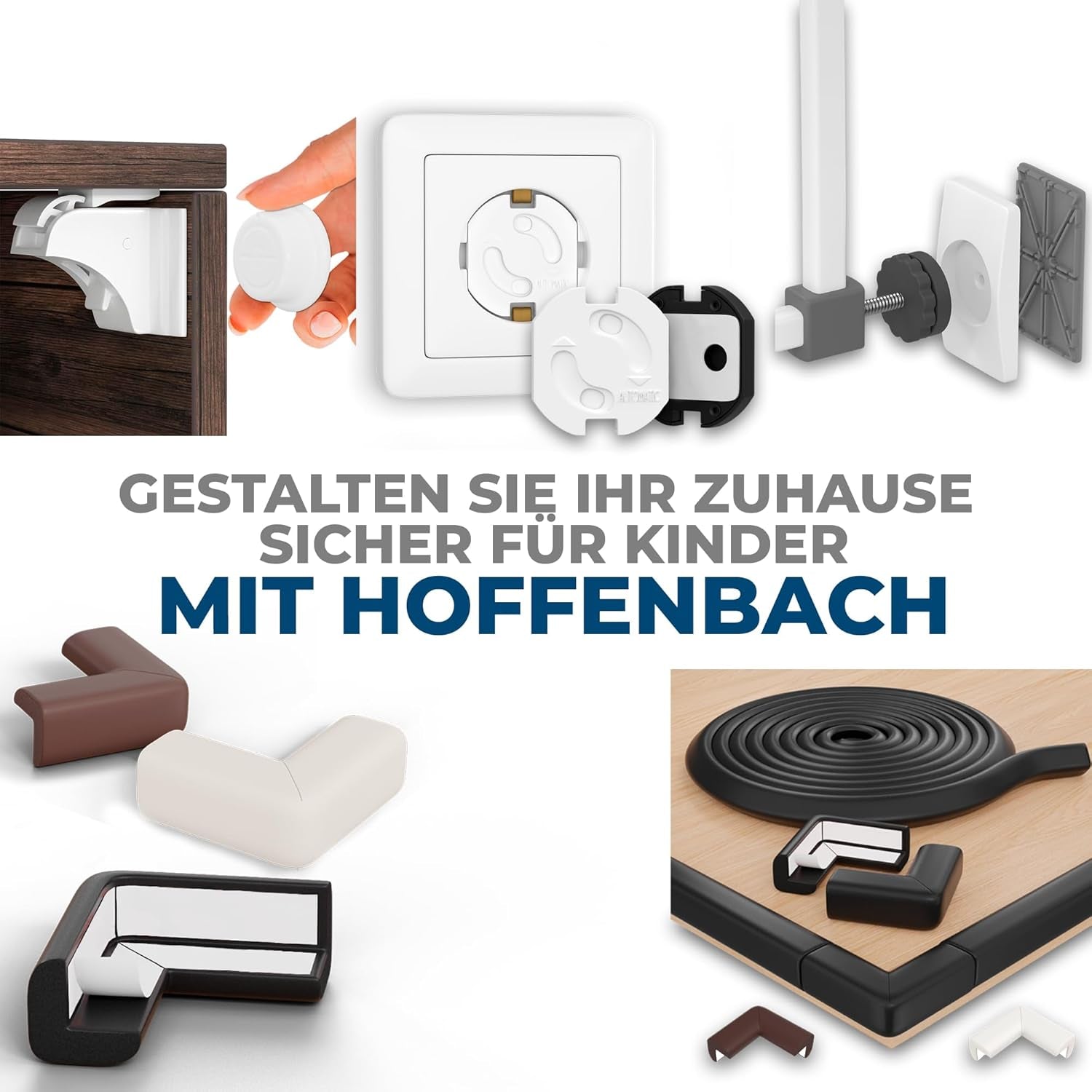 Hoffenbach 20X Steckdosen Kindersicherung – Steckdosensicherung Mit Drehmechanik – Schutz Für Babys & Kinder – Steckdosenschutz Verhindert Unfälle & Stromschläge – Steckdose Kinderschutz – Weiß