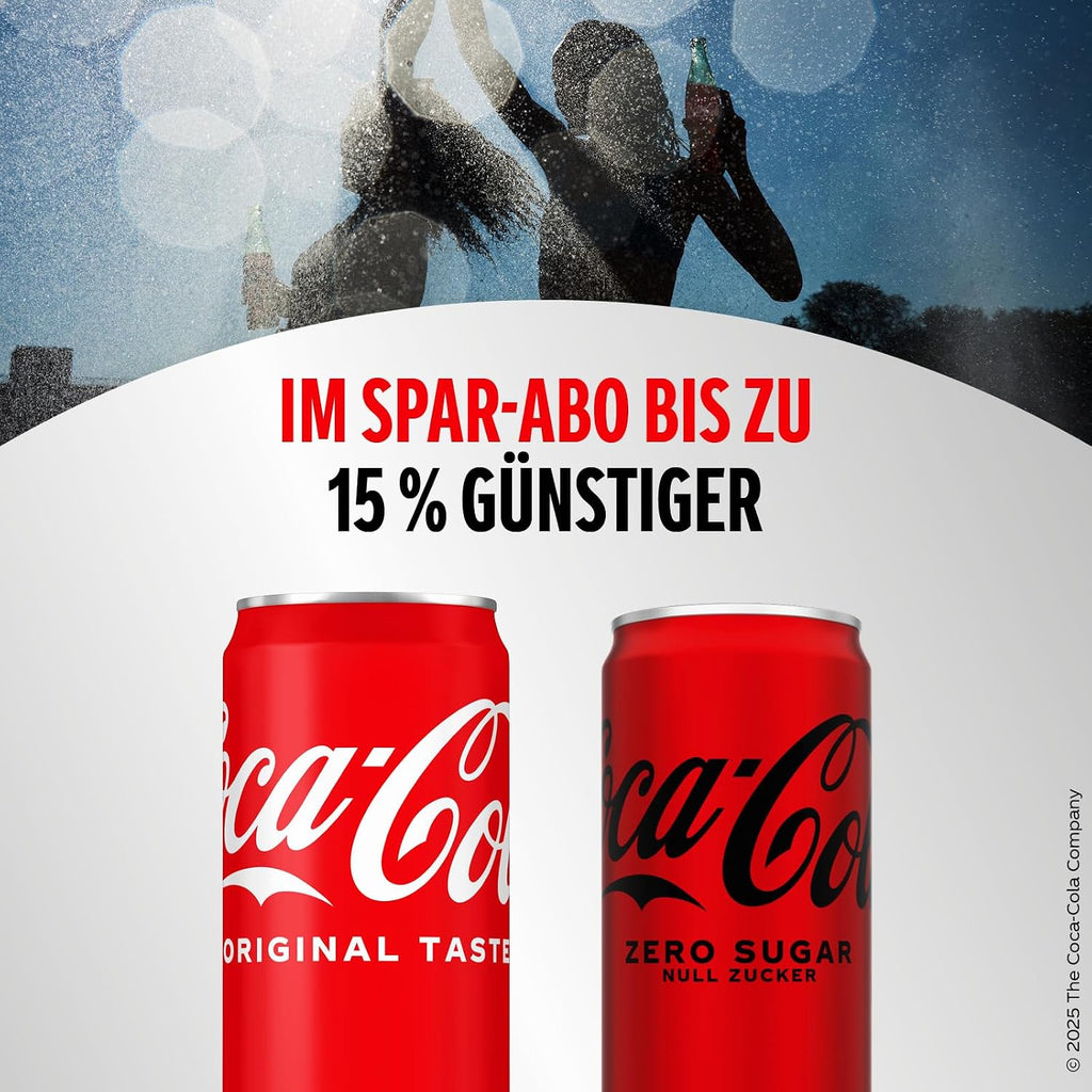 Coca-Cola Zero Sugar - Koffeinhaltiges Erfrischungsgetränk Mit Originalem Coca-Cola-Geschmack - Null Zucker Und Ohne Kalorien - in Stylischen Dosen (24 X 330 Ml)
