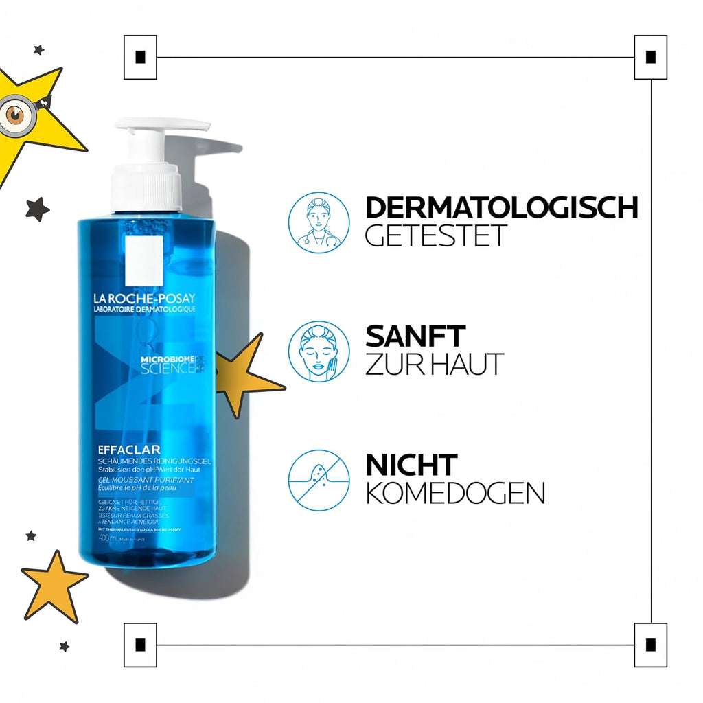 La Roche-Posay Effaclar Schäumendes Reinigungsgel: Sanfte Und Erfrischende Reinigung Für Zu Akne Neigende Und Fettige Haut