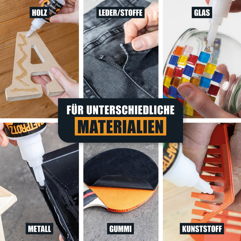 Sekundenkleber Extra Stark Gel 50 G – XXL Superkleber Für Holz, Metall, Kunststoff, Glas – Tropffrei, Hitze- & Wasserfest – Für Reparaturen in Haushalt, Werkstatt, Auto, DIY & Modellbau – KRAFTPROTZ
