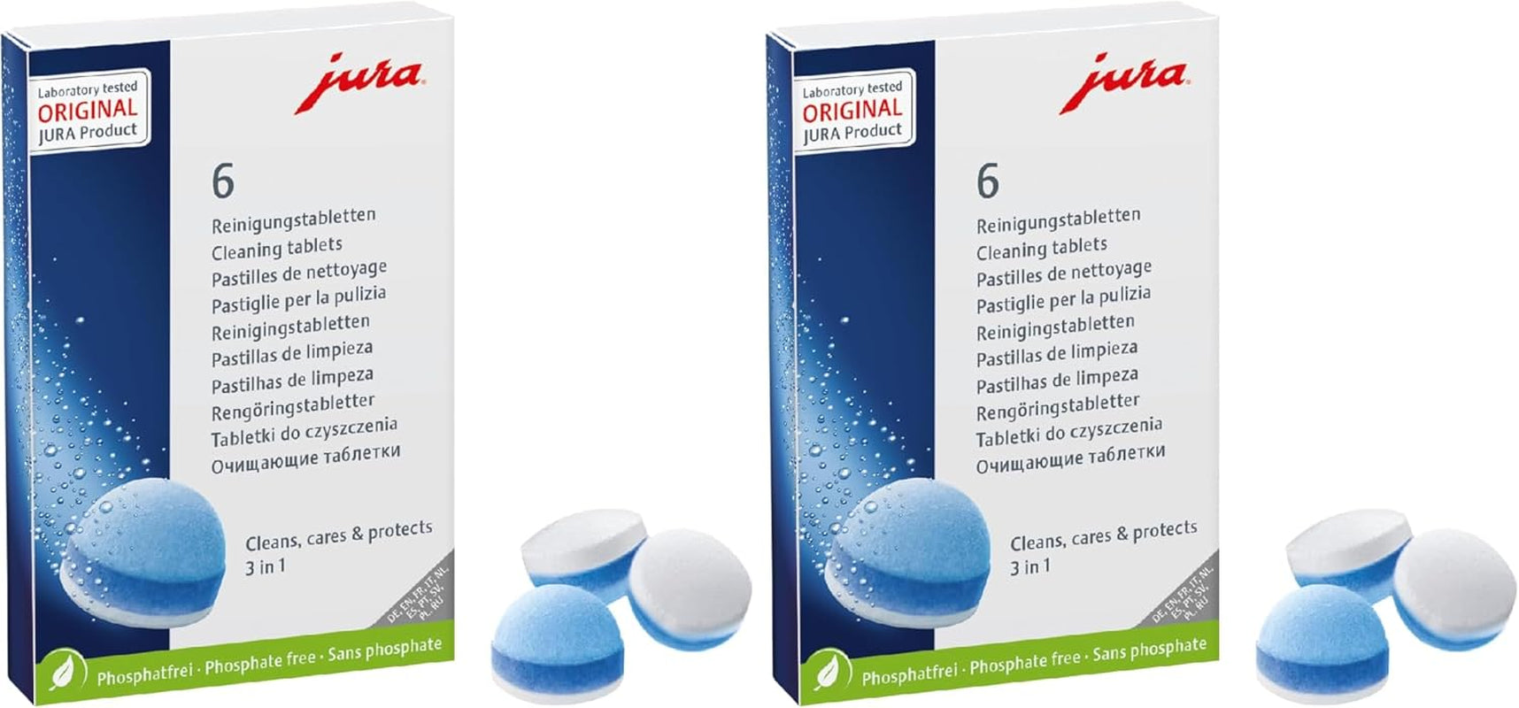 JURA Original - 3-Phasen-Reinigungstabletten Für 6 Reinigungen - Tüv-Zertifizierte Hygiene - 6 Stück - 24225