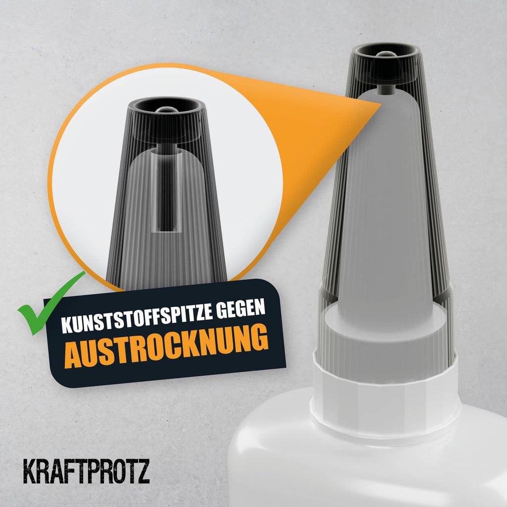 Sekundenkleber Extra Stark Gel 50 G – XXL Superkleber Für Holz, Metall, Kunststoff, Glas – Tropffrei, Hitze- & Wasserfest – Für Reparaturen in Haushalt, Werkstatt, Auto, DIY & Modellbau – KRAFTPROTZ