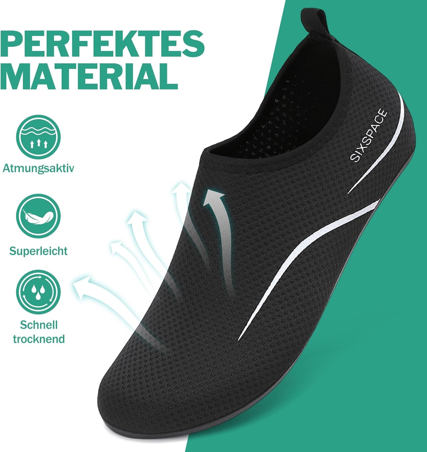 Sixspace Herren Damen Badeschuhe Wasserschuhe Aquaschuhe Strandschuhe Schnell Trocknend Slip on Breathable Schwimmschuhe Surfschuhe Für Beach Pool Surfen Yoga