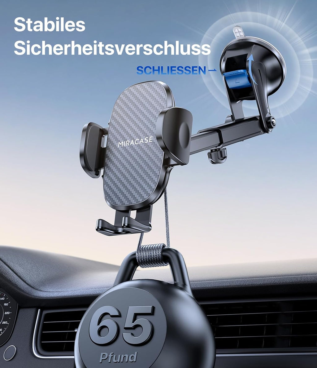 Miracase Handyhalterung Auto[Stärkst Saugnapf] Handyhalter Fürs Auto 360° Drehbar, Armaturenbrett Windschutzscheibe KFZ Handy Halterung Kits Für Iphone Galaxy Alle Smartphones