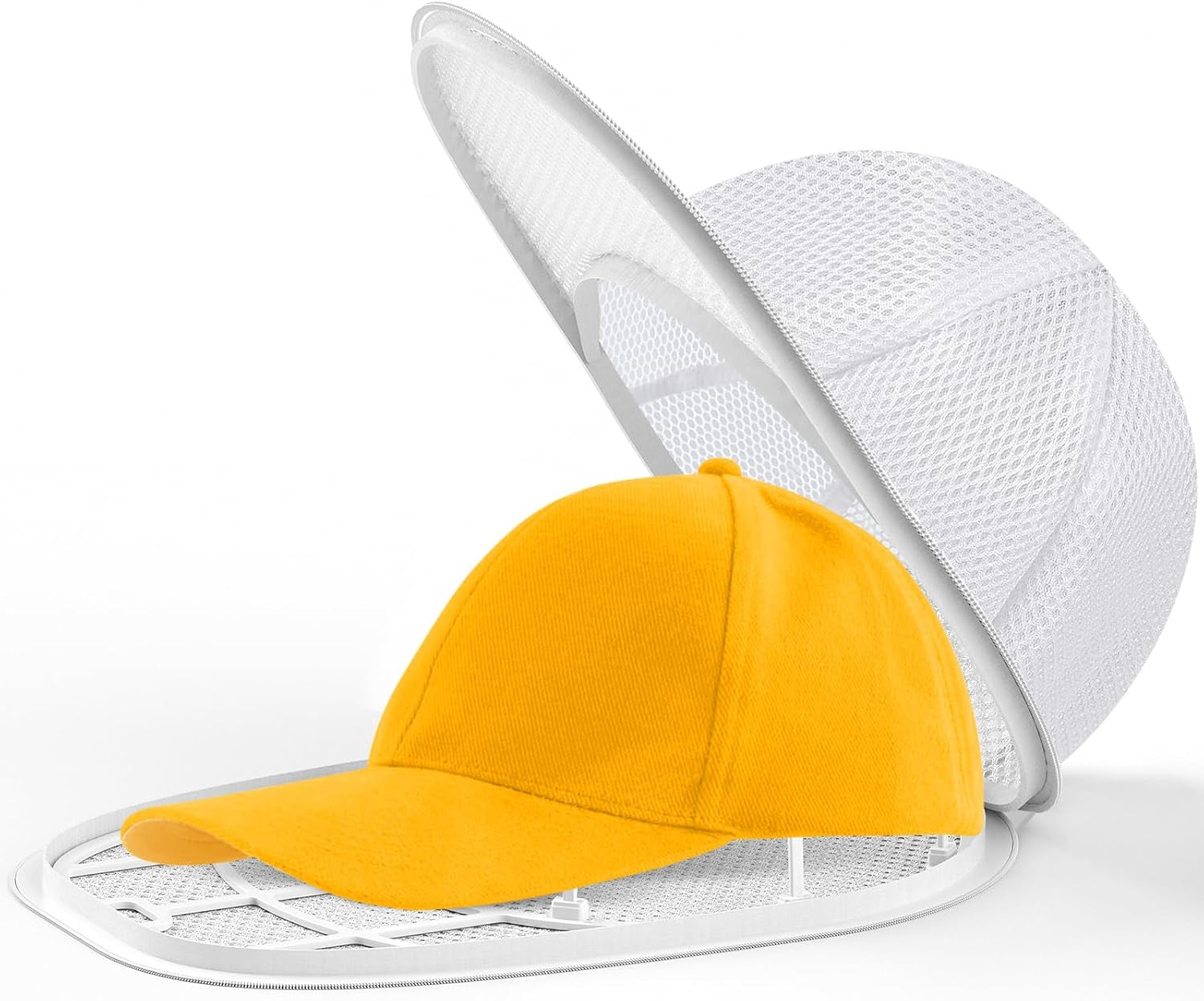 Coopache Wäschesack Cap Gestell Zum Waschen Form Halter Für Waschmaschine Und Spülmaschine Hut Reiniger Basecap Waschgestell Für Baseballmützen (Weiß)