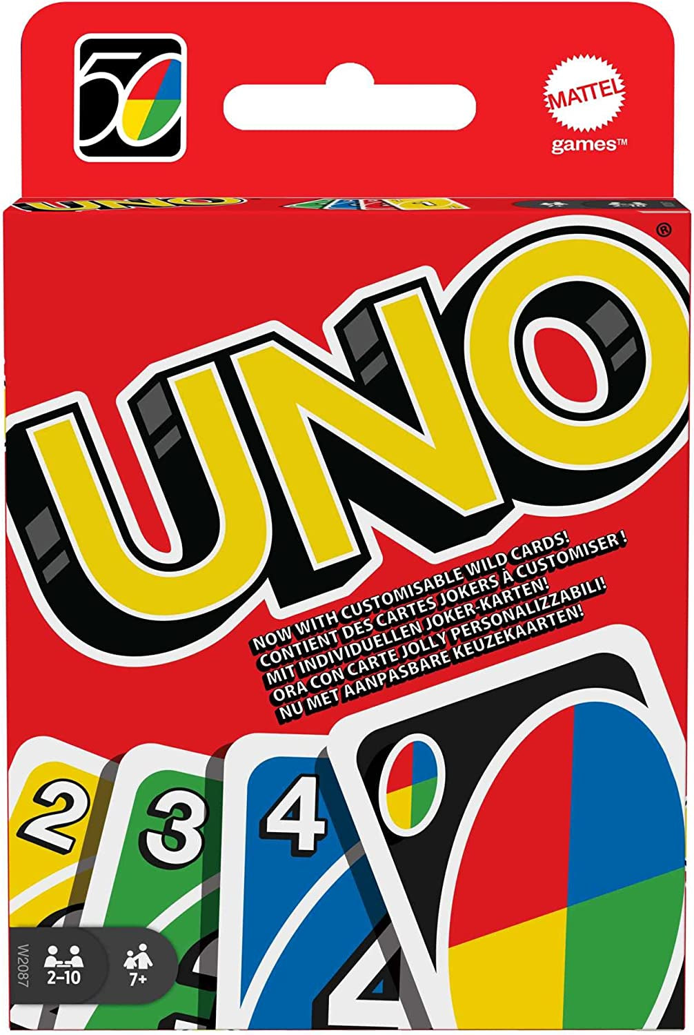 Mattel Games UNO Kartenspiel Für Die Famile, Perfekt Als Kinderspiel, Reisespiel Oder Spiel Für Erwachsene, Für 2-10 Spieler, Ab 7 Jahren, W2087
