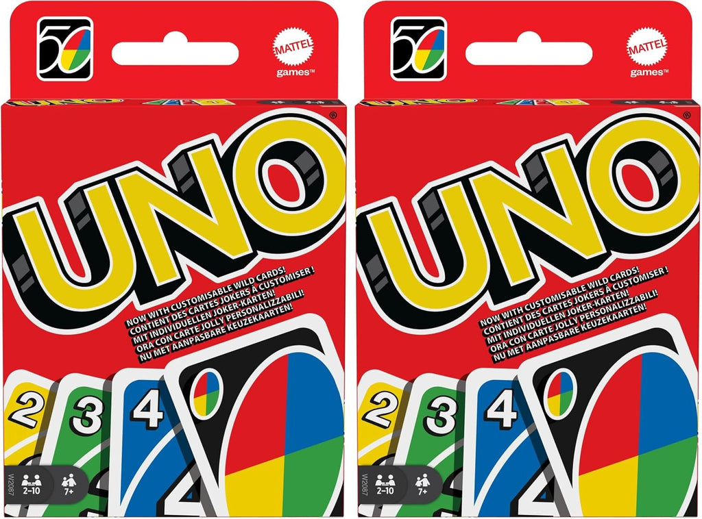 Mattel Games UNO Kartenspiel Für Die Famile, Perfekt Als Kinderspiel, Reisespiel Oder Spiel Für Erwachsene, Für 2-10 Spieler, Ab 7 Jahren, W2087