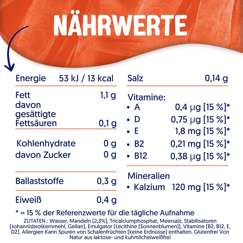 Alpro Mandeldrink Ohne Zucker – Quelle Von Calcium Und Vitaminen – Zuckerfrei, Glutenfrei, Fettarm, Ohne Laktose, Vegan Und Milchfrei – 8 X 1 L – Haltbar