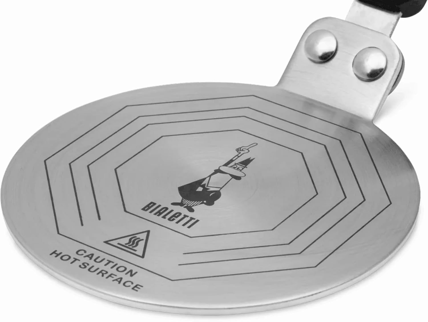 Bialetti Moka Induktionskochteller Adapter Für Die Verwendung Von Kaffeekannen Und Kochgeschirr Auf Induktionskochfelder, Stahl, 13 Cm, Silber