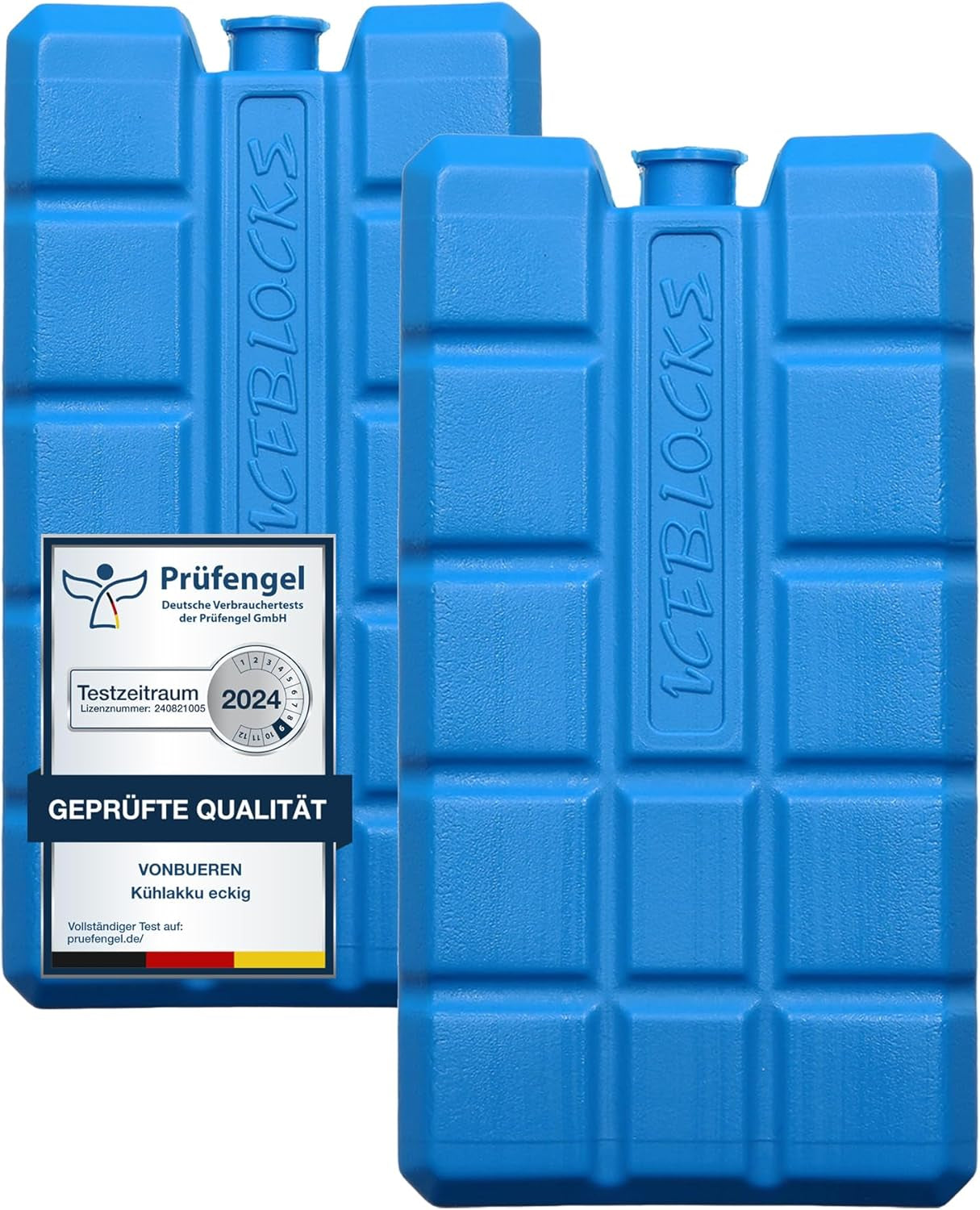 Vonbueren 2-24 Kühlakkus Für Kühltasche 12H Lange Kühlung | Ca. 200 G Je Kühlakku | Ca. 8,1 X 15,2 X 2,2 Cm | Auch Für Kühlbox