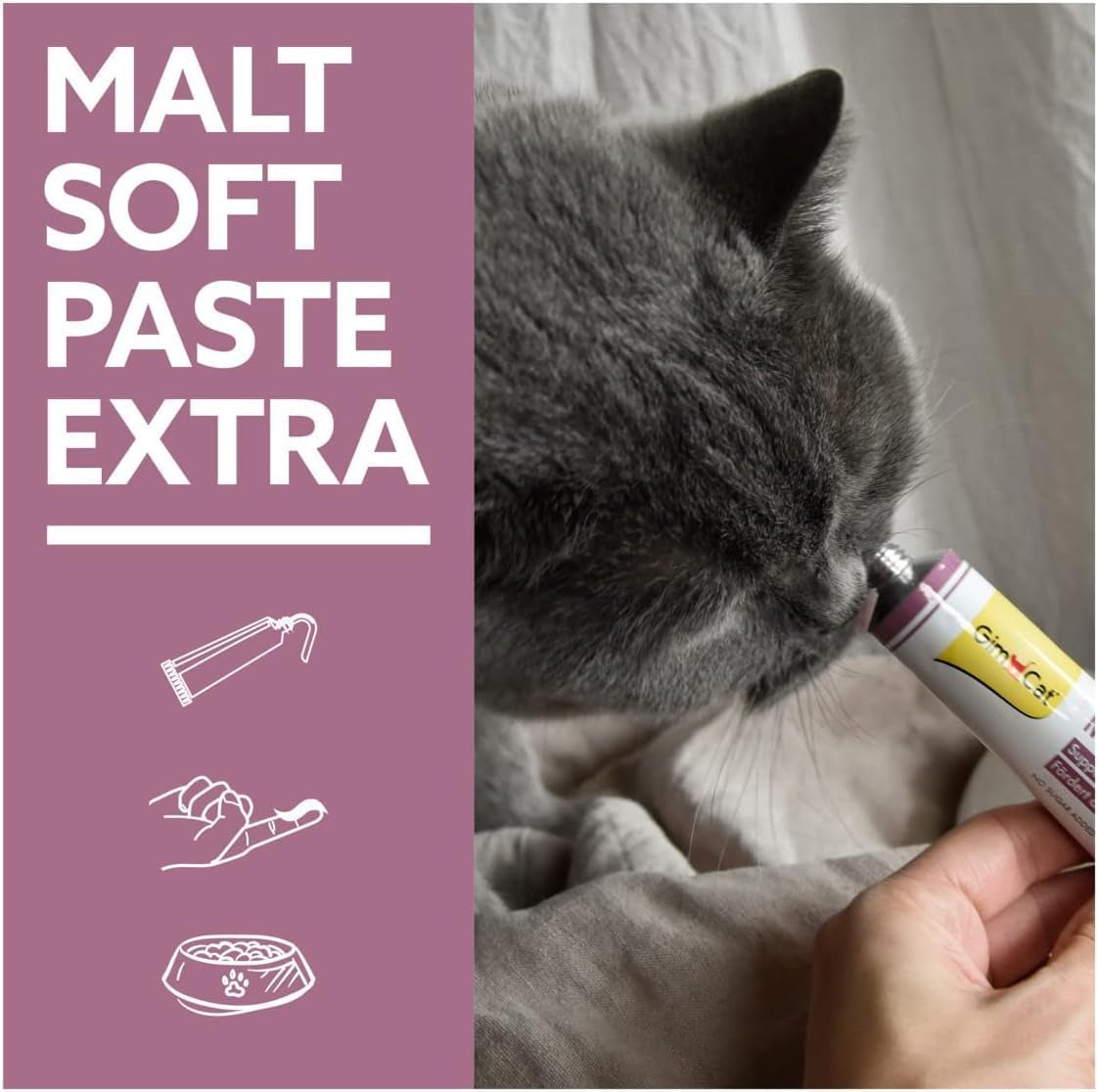 Gimcat Malt-Soft Paste Extra - Anti-Hairball Katzensnack Fördert Ausscheidung Von Haarballen - 1 Tube (1 X 200 G)