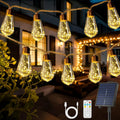 Solar Lichterkette Aussen Mit 16 S17 Glühbirnen, 10M Lichterkette Außen Wetterfest Warmweiß 8 Modi Memory-Funktion Timer Vintage Hanfseil Solarlichterketten Für Garten Terasse Balkon Hochzeit Party