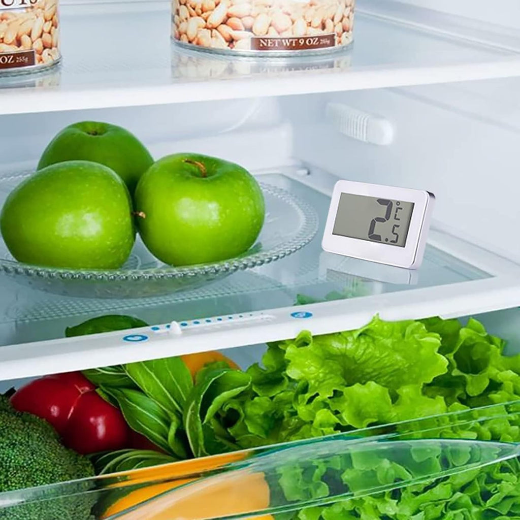 Kühlschrankthermometer, Digitale Wasserdichte Thermometer Kühlschrank Mit Gefrierfach Thermometer Mit Gut Lesbarem Lcd-Anzeige Lesen Perfekt Für Lnnen/Außen/Home/Restaurants/Bars/Cafés (Weiß-1)