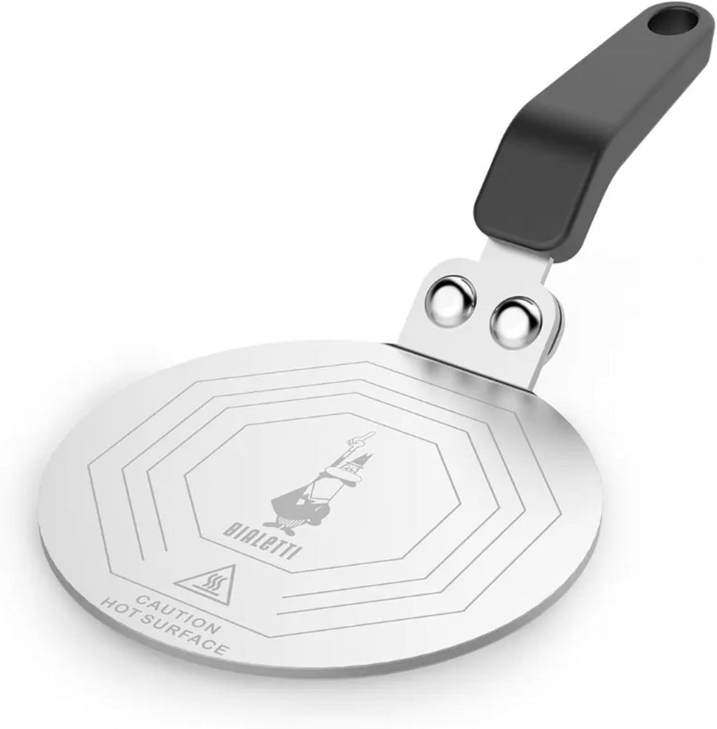Bialetti Moka Induktionskochteller Adapter Für Die Verwendung Von Kaffeekannen Und Kochgeschirr Auf Induktionskochfelder, Stahl, 13 Cm, Silber