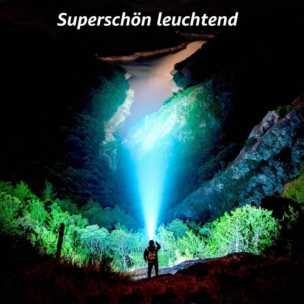 Blukar LED Stirnlampe Wiederaufladbar, Superhell 2000L Stufenlos Dimmbar Kopflampe Mit 8 Lichtmodi, Sensor Und Rotlicht, Leichtgewichtig Wasserdichte Mini Stirnleuchte Für Campen, Angeln Usw.